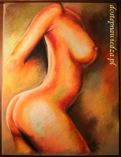 Artysta malarz Anna Kubczak, obraz rysowany pastelą oleją